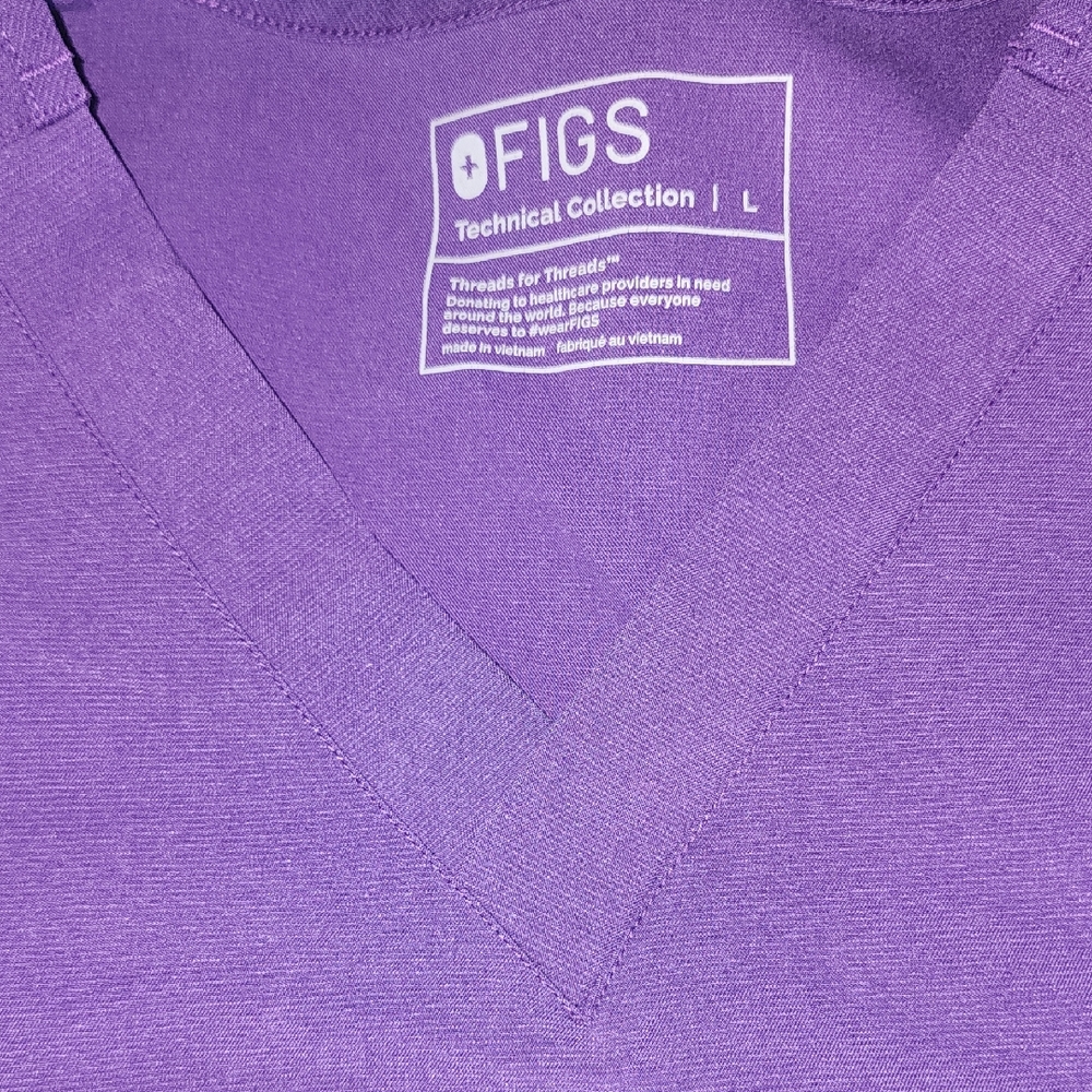 Figs Purple Leon V-Neck Medical Scrub Top
